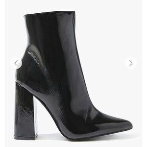 Faux Patent Leather Booties